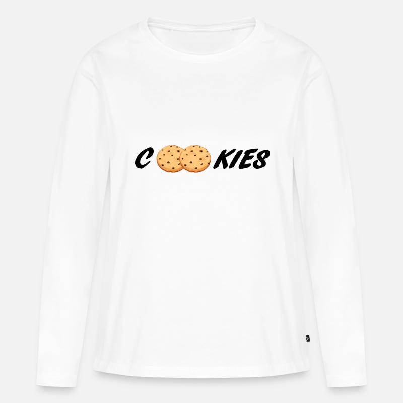cookies - Frauen Premium Bio Langarmshirt - Weiß