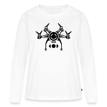 drone - T-shirt manches longues Premium bio Femme - blanc - Devant - Julia (174cm)
