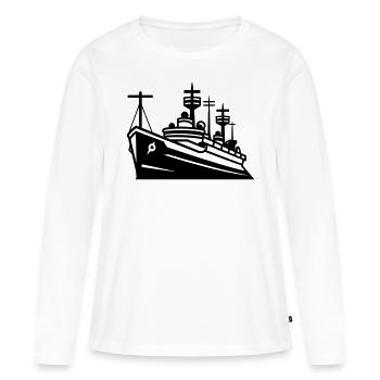 Bateau de combat - T-shirt manches longues Premium bio Femme - blanc - Devant - Julia (174cm)