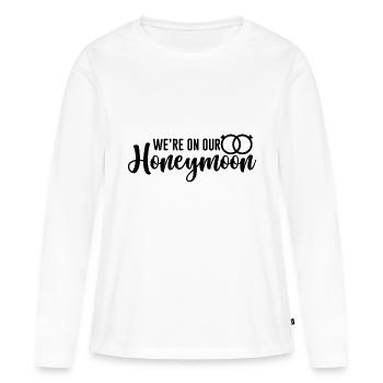 Nous sommes en lune de miel 2 - T-shirt manches longues Premium bio Femme - blanc - Devant - Julia (174cm)