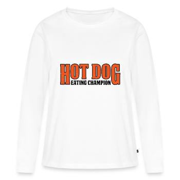 Champion mangeur de hot-dogs 11 - T-shirt manches longues Premium bio Femme - blanc - Devant - Julia (174cm)
