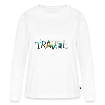 Travel - T-shirt manches longues Premium bio Femme - blanc - Devant - Julia (174cm)