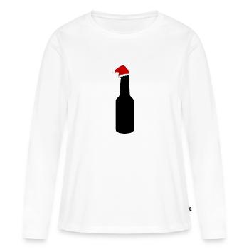 Bière à Noël - T-shirt manches longues Premium bio Femme - blanc - Devant - Julia (174cm)
