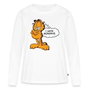 Garfield Ich Hasse Montage - Frauen Premium Bio Langarmshirt - Weiß - Vorne - Julia (174cm)