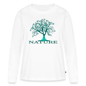 Nature - Women's Premium Organic Long Sleeve Shirt - white - Front - Julia (174cm)