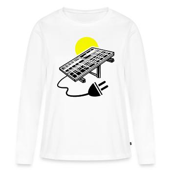 Photovoltaik Anlage Symbol Solar Energie - Frauen Premium Bio Langarmshirt - Weiß - Vorne - Julia (174cm)