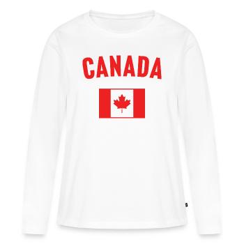 Drapeau du Canada - T-shirt manches longues Premium bio Femme - blanc - Devant - Julia (174cm)