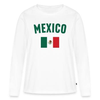 Drapeau du Mexique - T-shirt manches longues Premium bio Femme - blanc - Devant - Julia (174cm)