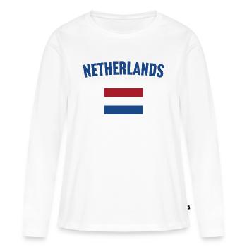 Drapeau néerlandais - T-shirt manches longues Premium bio Femme - blanc - Devant - Julia (174cm)