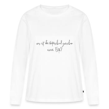 différence entre un canard - T-shirt manches longues Premium bio Femme - blanc - Devant - Julia (174cm)