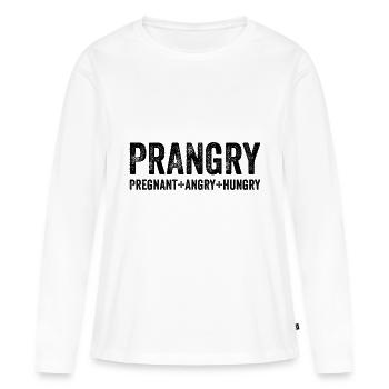 PRANGRY Pregnant Angry Hungry lustiges Geschenk - Frauen Premium Bio Langarmshirt - Weiß - Vorne - Julia (174cm)