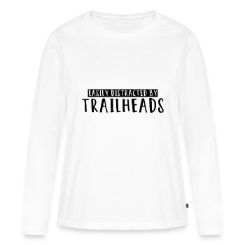 Facilement distrait par les points de départ des sentiers 3 - T-shirt manches longues Premium bio Femme - blanc - Devant - Julia (174cm)