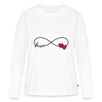 Symbole de l'infini Symbole de l'amour Amour - T-shirt manches longues Premium bio Femme - blanc - Devant - Julia (174cm)