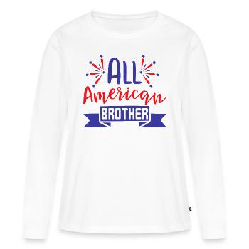 All american Brother - Frauen Premium Bio Langarmshirt - Weiß - Vorne - Julia (174cm)
