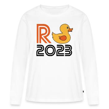 Pension 2023 Farewell motif for pensioners Pensioners - Women's Premium Organic Long Sleeve Shirt - white - Front - Julia (174cm)