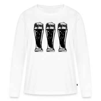 Bière - T-shirt manches longues Premium bio Femme - blanc - Devant - Julia (174cm)