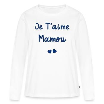 Je t'aime mamou - T-shirt manches longues Premium bio Femme - blanc - Devant - Julia (174cm)