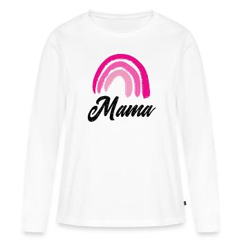 MAMA - MUTTERTAG - VALENTINSTAG - GEBURTSTAG MUTTI - Frauen Premium Bio Langarmshirt - Weiß - Vorne - Julia (174cm)