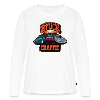 TRAFFIC JAM - Women's Premium Organic Long Sleeve Shirt - white - Front - Julia (174cm)