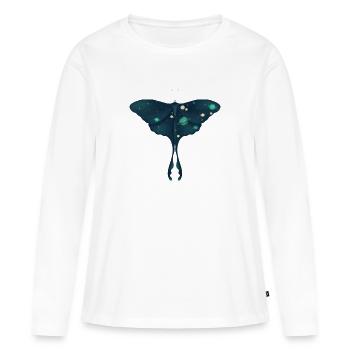 Kosmische Motte - Frauen Premium Bio Langarmshirt - Weiß - Vorne - Julia (174cm)