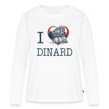 i love dinard villa by i love bretagne - T-shirt manches longues Premium bio Femme - blanc - Devant - Julia (174cm)