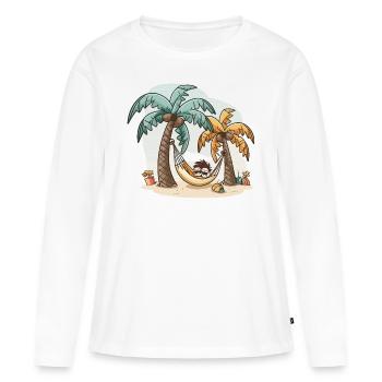 Le gourou de la relaxation - T-shirt manches longues Premium bio Femme - blanc - Devant - Julia (174cm)