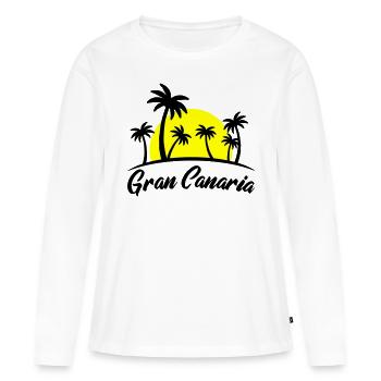 gran canaria - Frauen Premium Bio Langarmshirt - Weiß - Vorne - Julia (174cm)