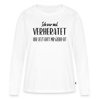 J’étais marié - T-shirt manches longues Premium bio Femme - blanc - Devant - Julia (174cm)