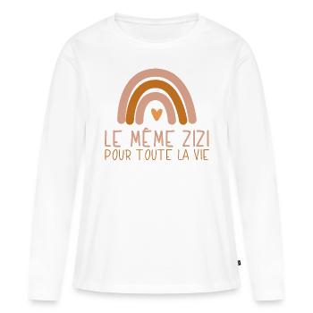 EVJF Future Mariée Humour Zizi Bride Team Mariée - T-shirt manches longues Premium bio Femme - blanc - Devant - Julia (174cm)