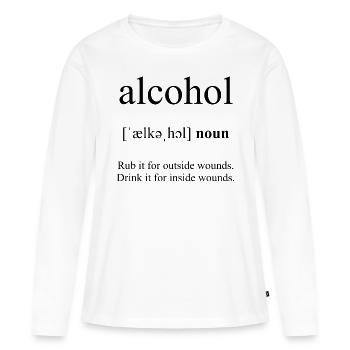 Alcohol (Alkohol) Definition Dictionary - Frauen Premium Bio Langarmshirt - Weiß - Vorne - Julia (174cm)