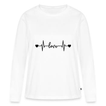 Love heartbeat Love Heartbeat pulse - Women's Premium Organic Long Sleeve Shirt - white - Front - Julia (174cm)