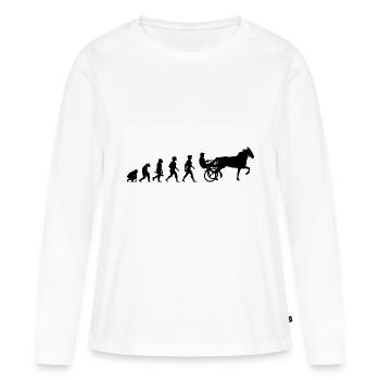 Evolution trot racing chevaux de course de chevaux - T-shirt manches longues Premium bio Femme - blanc - Devant - Julia (174cm)