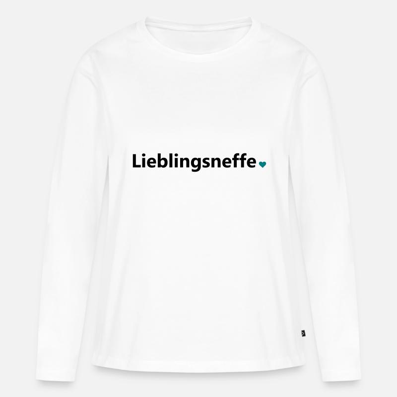 Lieblingsneffe bester Neffe Welt Spruch Geschenk - Frauen Premium Bio Langarmshirt - Weiß