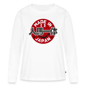 Made in Japan Rising Sun Flag JDM Drift Car Tuning - Frauen Premium Bio Langarmshirt - Weiß - Vorne - Julia (174cm)
