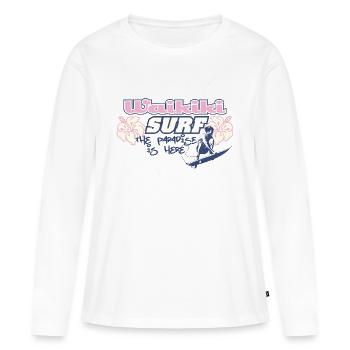 surf the paradise - Women's Premium Organic Long Sleeve Shirt - white - Front - Julia (174cm)