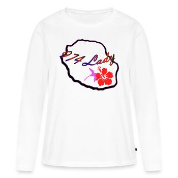 Logo 1 validé - T-shirt manches longues Premium bio Femme - blanc - Devant - Julia (174cm)
