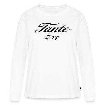 Tante Au Top Idée Cadeau - T-shirt manches longues Premium bio Femme - blanc - Devant - Julia (174cm)