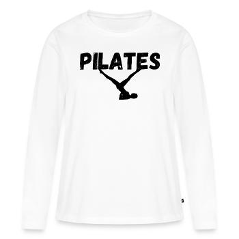 Femme Pilates - T-shirt manches longues Premium bio Femme - blanc - Devant - Julia (174cm)