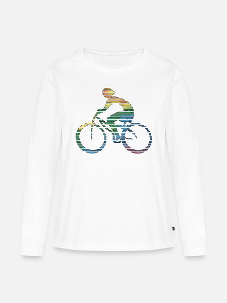 Radfahrer - Frauen Premium Bio Langarmshirt - Weiß