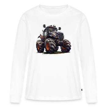Les tracteurs ont un large éventail de tâches - T-shirt manches longues Premium bio Femme - blanc - Devant - Julia (174cm)