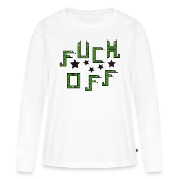 Fuck Off Retrosnakes - T-shirt manches longues Premium bio Femme - blanc - Devant - Julia (174cm)