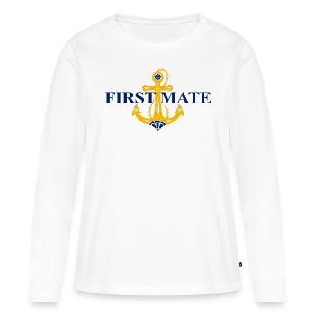 Anchor, Captain, First Mate, Sailing, Matching Pair - Women's Premium Organic Long Sleeve Shirt - white - Front - Julia (174cm)