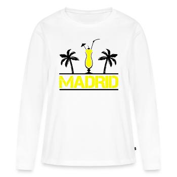 Madrid - T-shirt manches longues Premium bio Femme - blanc - Devant - Julia (174cm)