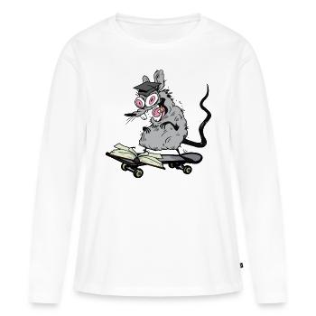 Rat, Érudit, Étudiant, Étudiant, Patineur, Patinage - T-shirt manches longues Premium bio Femme - blanc - Devant - Julia (174cm)