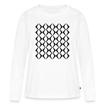 Uni Mode - Frauen Premium Bio Langarmshirt - Weiß - Vorne - Julia (174cm)