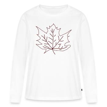Herbstsaison Ahorn Blatt Herbst - Frauen Premium Bio Langarmshirt - Weiß - Vorne - Julia (174cm)