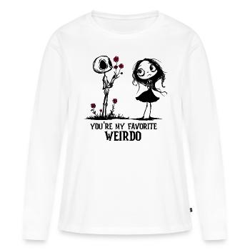 You're my favorite weirdo Gothic Valentine's Day - Women's Premium Organic Long Sleeve Shirt - white - Front - Julia (174cm)
