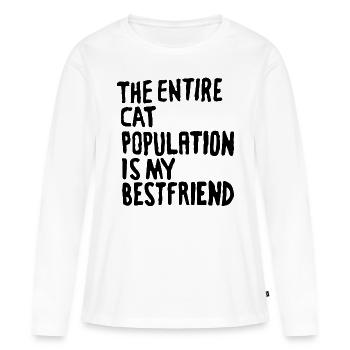 la population entière de chat est ma citation bestfriend - T-shirt manches longues Premium bio Femme - blanc - Devant - Julia (174cm)