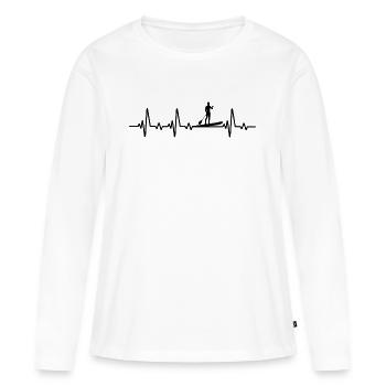 paddleboard Stand Up Paddle paddle supboard - T-shirt manches longues Premium bio Femme - blanc - Devant - Julia (174cm)