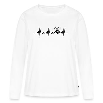 soudage par battement de cœur de soudeur - T-shirt manches longues Premium bio Femme - blanc - Devant - Julia (174cm)